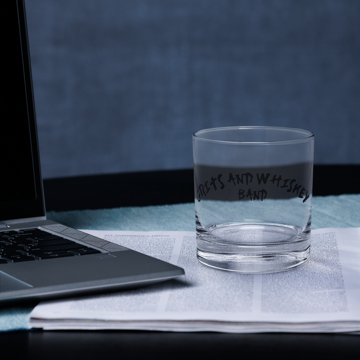 Grits and Whiskey Band Rocks Glass