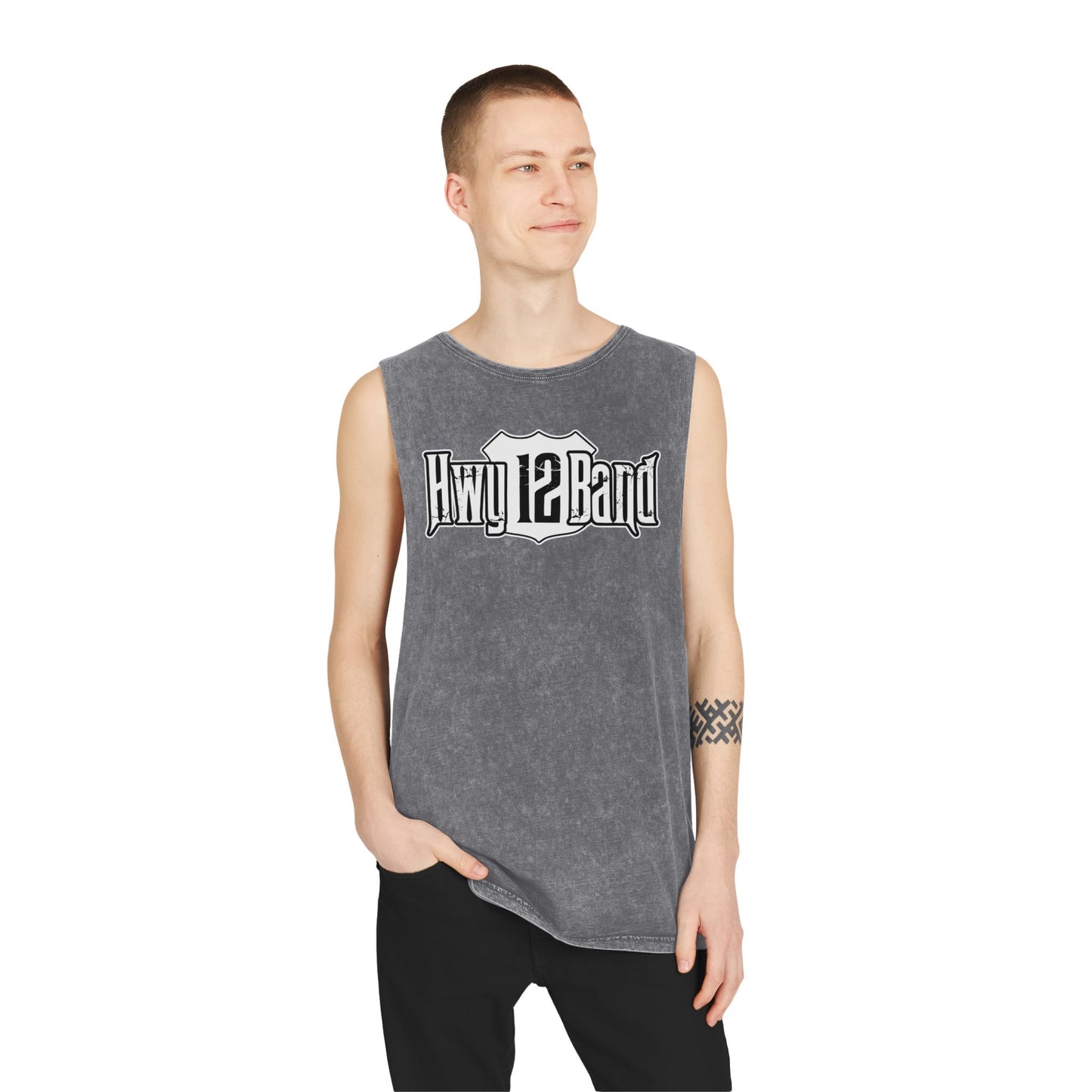 Hwy 12 Band Stonewash Tank Top — Vintage Rock Sleeveless Tee