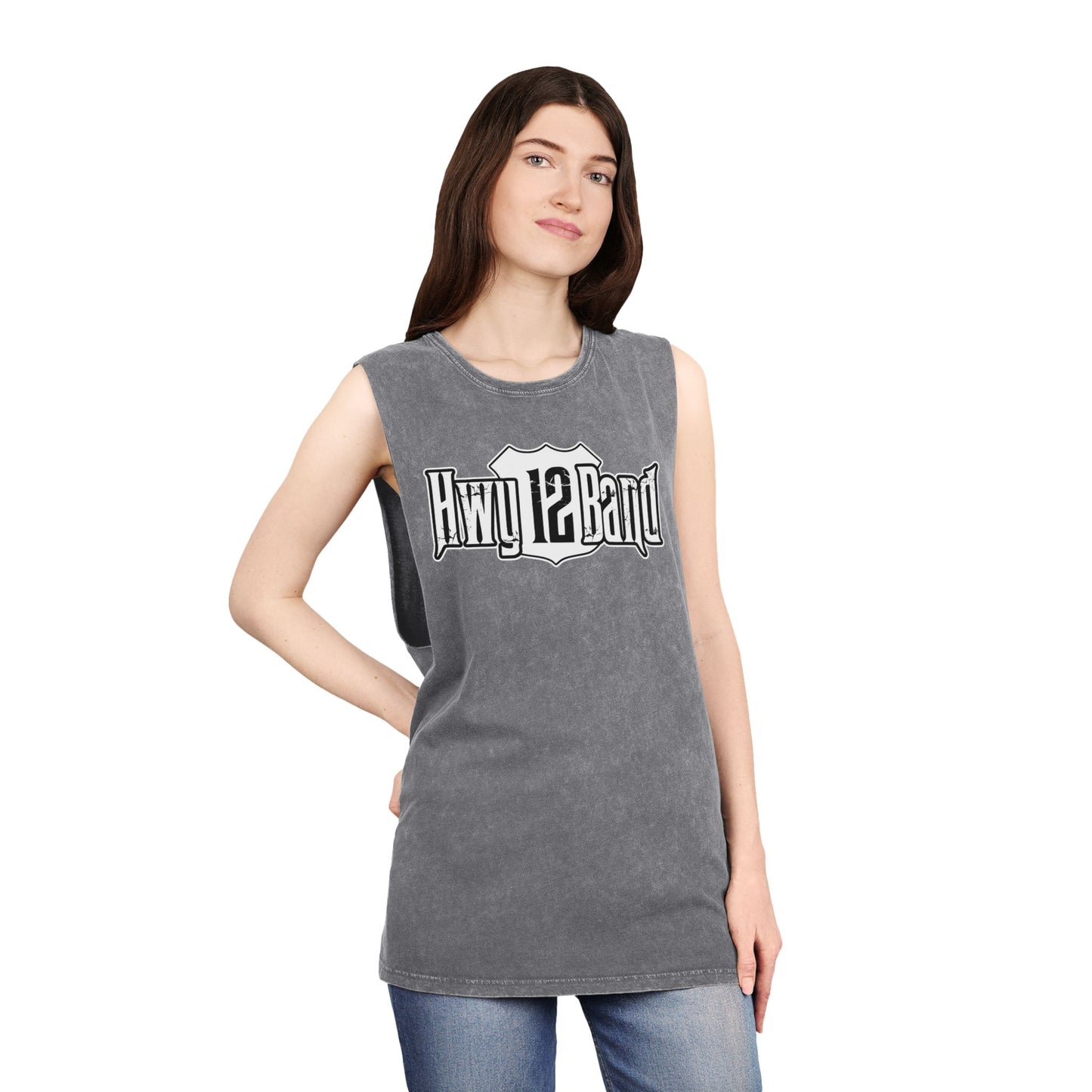 Hwy 12 Band Stonewash Tank Top — Vintage Rock Sleeveless Tee