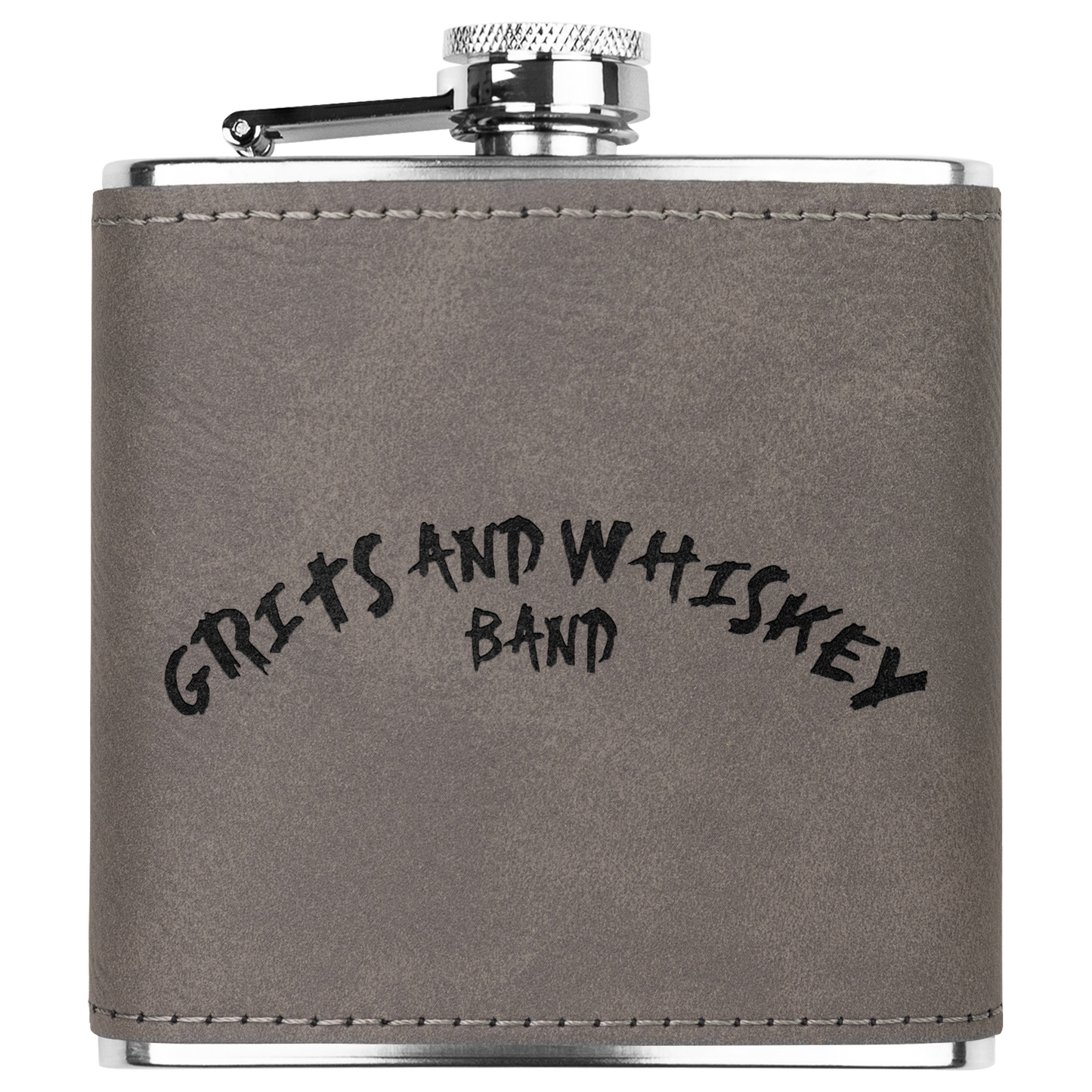 Grits_and_Whiskey_Band_Flask_Grey_Main_Mockup.png