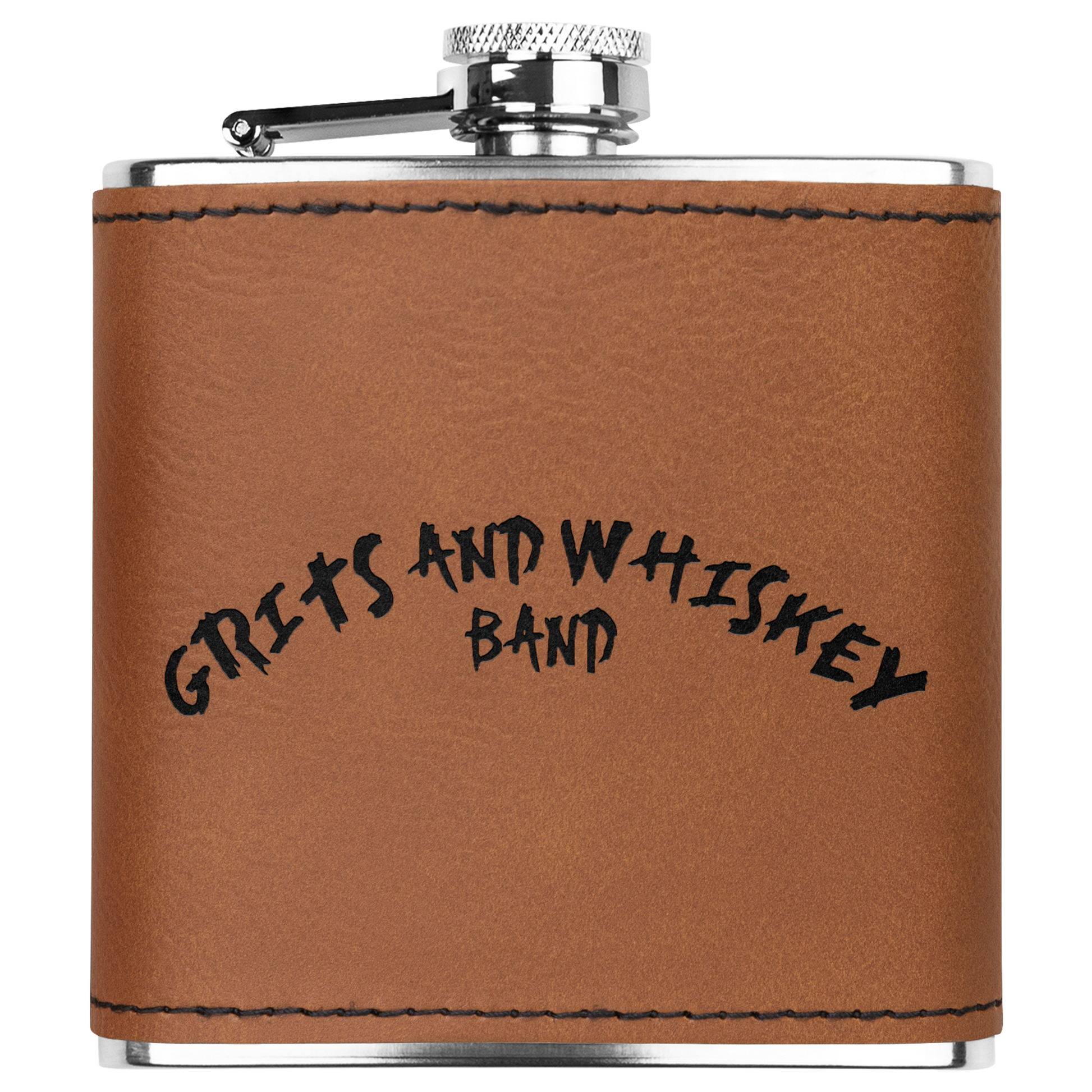 Grits_and_Whiskey_Band_Flask_Lt_Brown_Main_Mockup.png