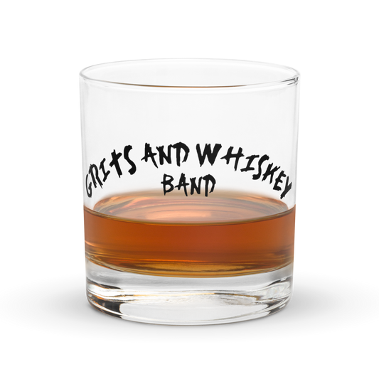 Grits and Whiskey Band Rocks Glass