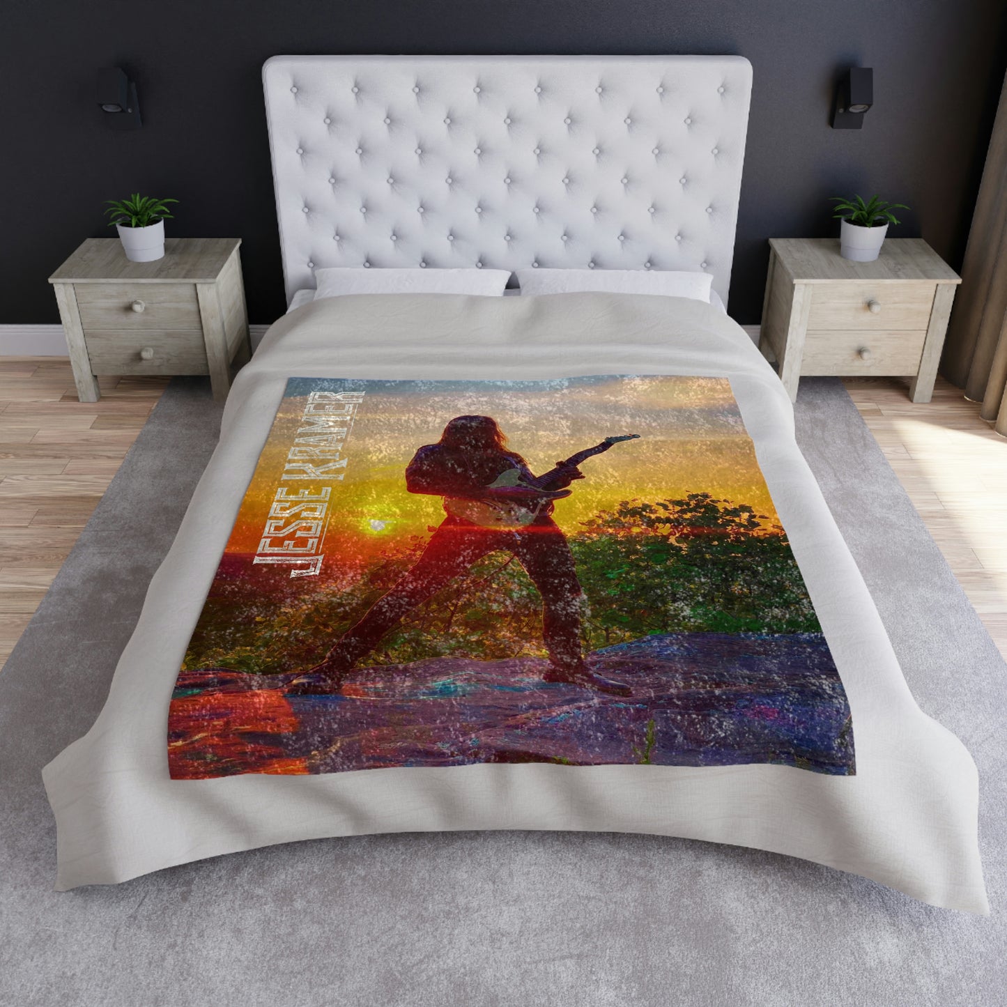 Jesse Kramer Sunset Crushed Velvet Blanket